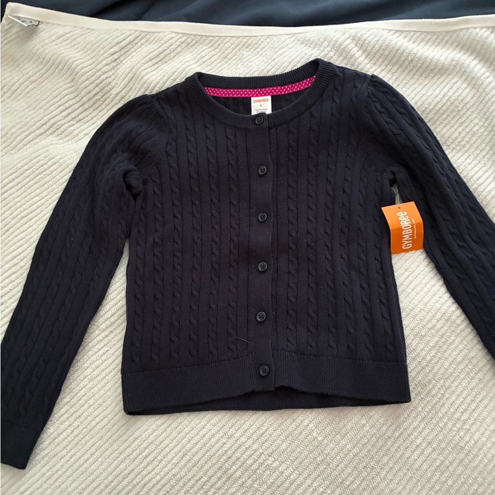 Gymboree Navy Cable-Knit Button Front Cardigan size 8
New with tags navy blue.